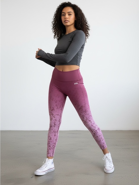AYBL Pants - AYBL High Waist Mauve Marl Leggings Women’s Large Gym Yoga Activewear